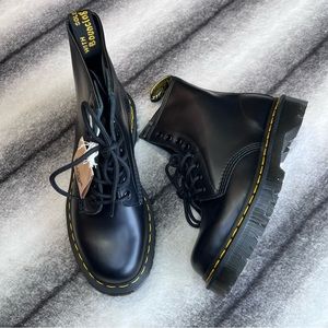 Dr Martens 1460 Bex Black Smooth Leather Lace Up Combat Boots